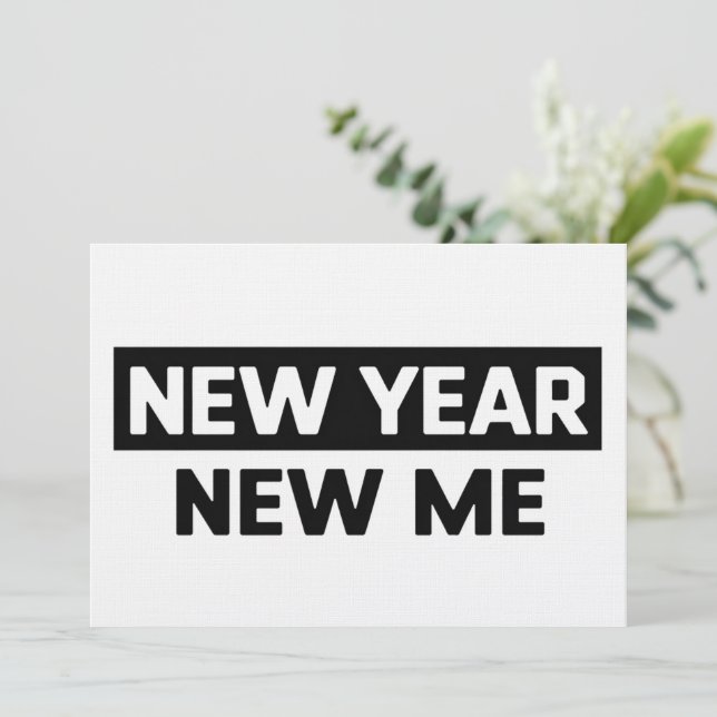 New Year New Me Inspirational Motivational Quote Invitation (Standing Front)
