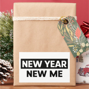 New Year New Me Inspirational Motivational Quote Rectangular Sticker