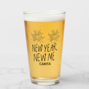 New Year New Me Personalised Glass Cup
