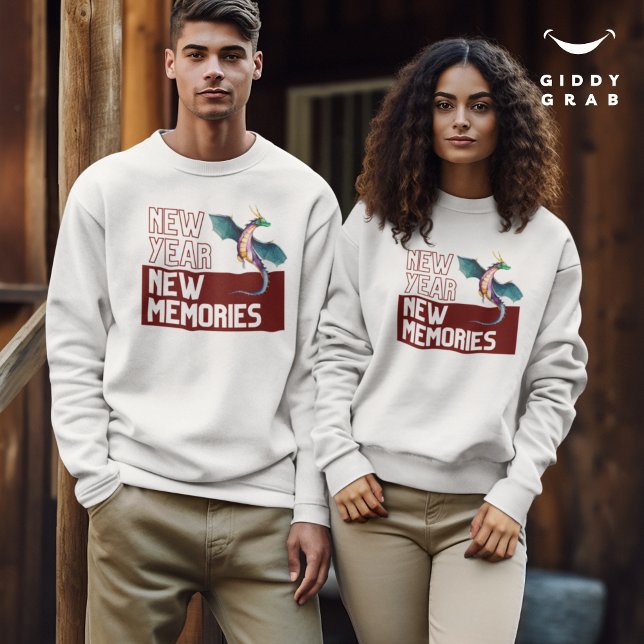 New Year New Memories Dragon Cherry Red Sweatshirt (Creator Uploaded)