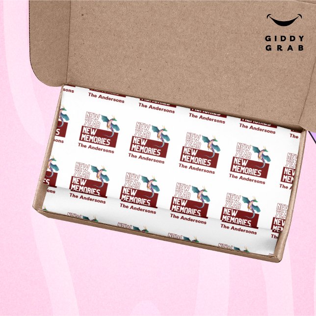 New Year New Memories Dragon Cherry Red Tissue Paper (Creator Uploaded)