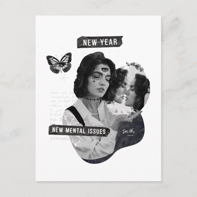 New Year New Mental Issues Im Ok Postcard (Front)