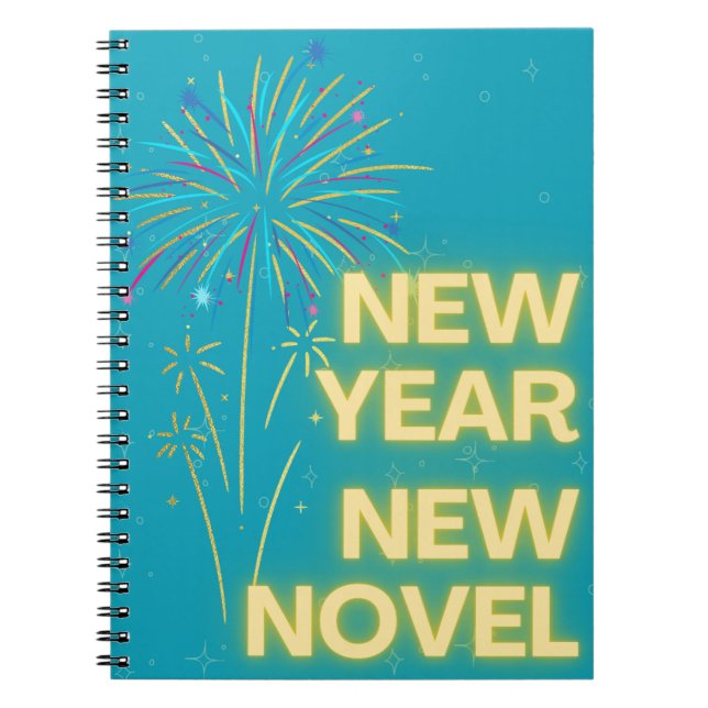 New Year New Novel Fireworks Writing Notebook (Front)