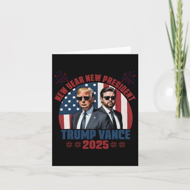 New Year New President Trump Vance President Happy Card (Front)