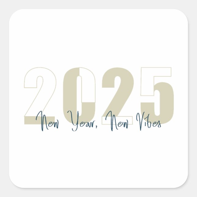 New Year, New Vibe Square Sticker (Front)