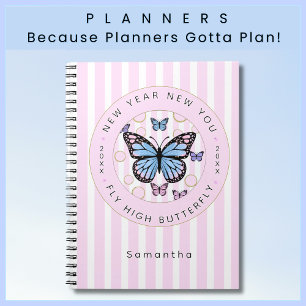 New Year New You Butterfly Custom Name Year Planner