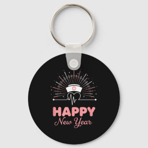 New Year Nurse Heartbeat, Happy New Year Nye Desig Key Ring