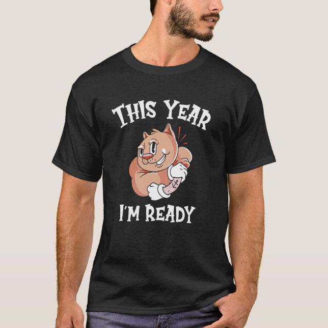 New Year of the Cat Chinese Zodiac This Year I`m R T-Shirt (Front)