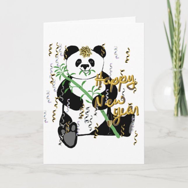 New Year Panda Greeting Card (Front)