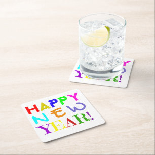New Year Paper Coasters Set