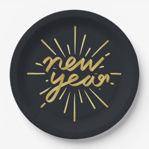 New Year Paper Plate