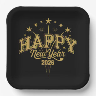 New Year Paper Plate