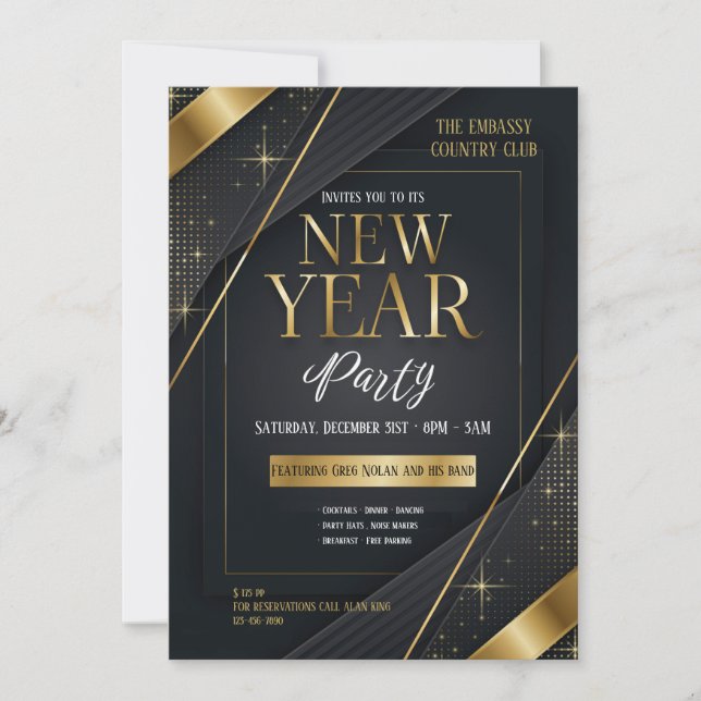 New Year Party Formal Invitation (Front)