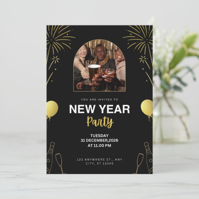 New Year Party Invitation (Standing Front)