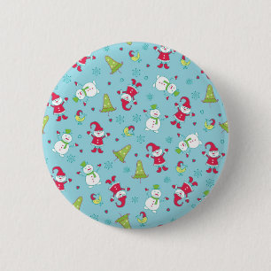 New year pattern 6 cm round badge