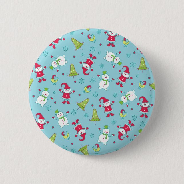 New year pattern 6 cm round badge (Front)
