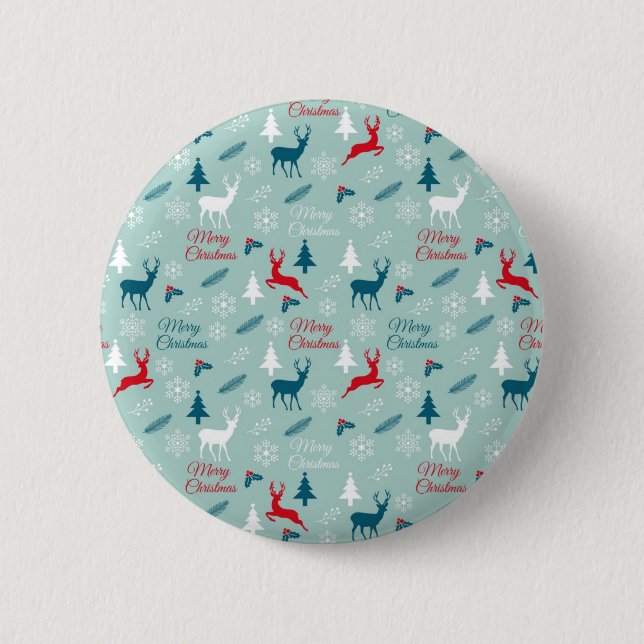 New year pattern 6 cm round badge (Front)