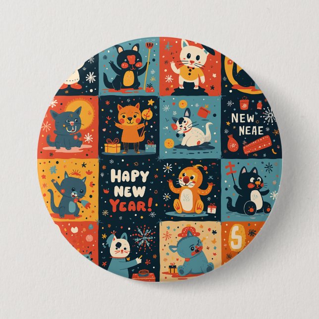 New Year pattern button (Front)