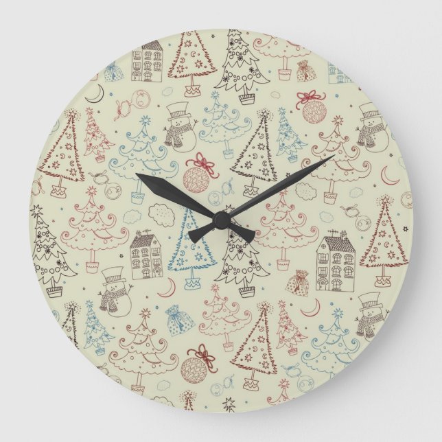 New year pattern large clock (Front)
