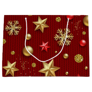 New year pattern large gift bag