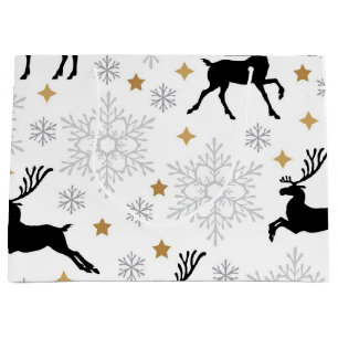 New year pattern large gift bag