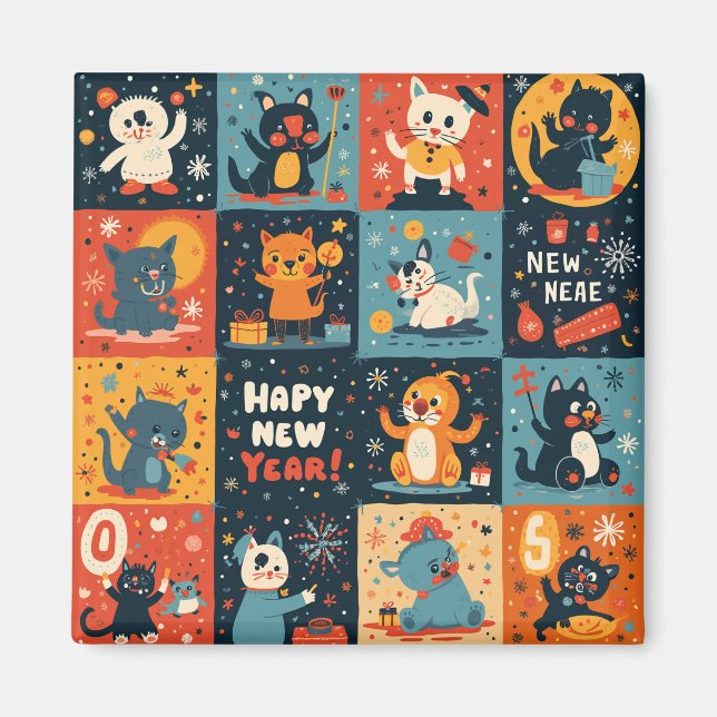 New Year pattern Magnet (Front)