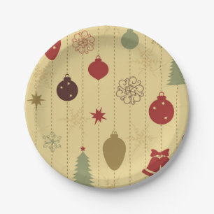 New year pattern paper plate