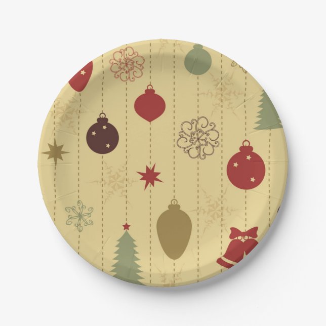 New year pattern paper plate (Front)