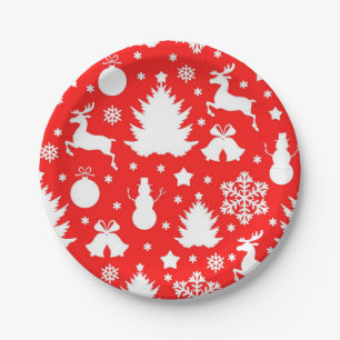 New year pattern paper plate