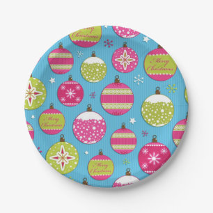 New year pattern paper plate