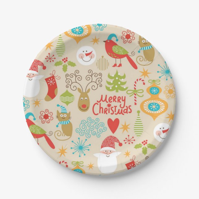 New year pattern paper plate (Front)