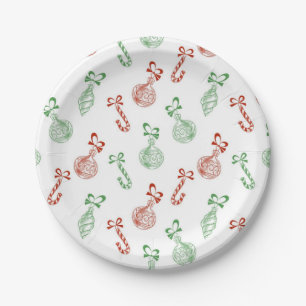New year pattern paper plate