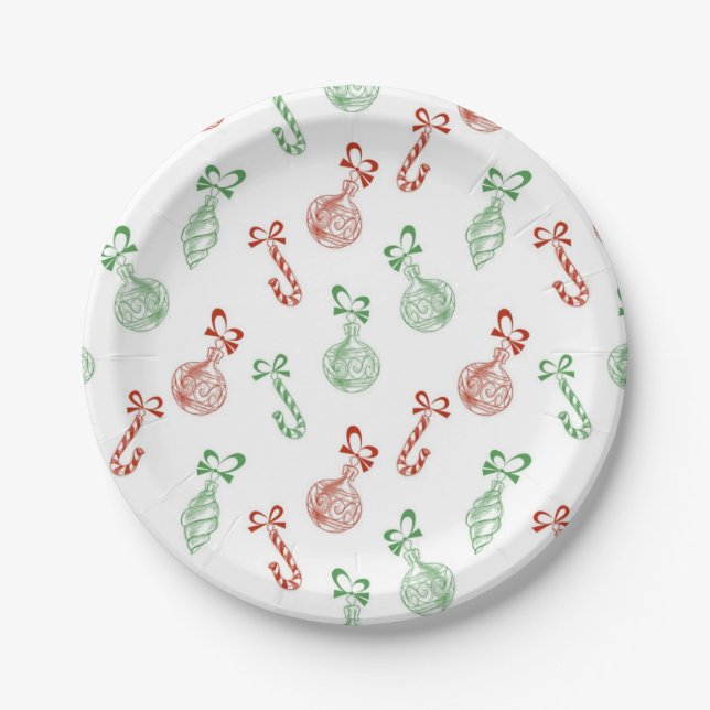 New year pattern paper plate (Front)