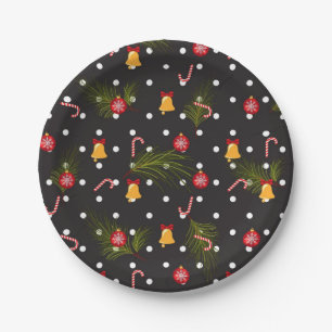 New year pattern paper plate
