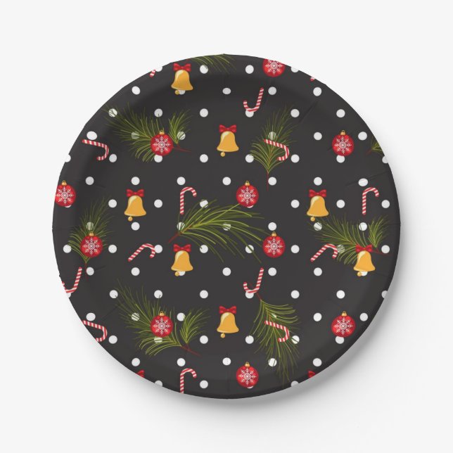 New year pattern paper plate (Front)