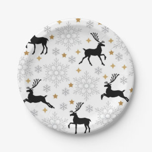 New year pattern paper plate