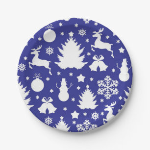 New year pattern paper plate
