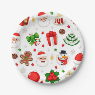 New year pattern paper plate