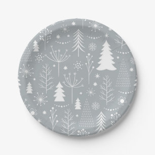 New year pattern paper plate