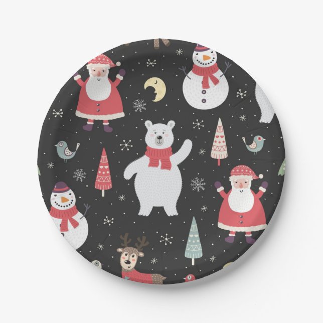 New year pattern paper plate (Front)
