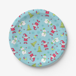 New year pattern paper plate