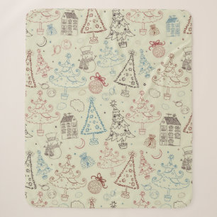 New year pattern sherpa blanket