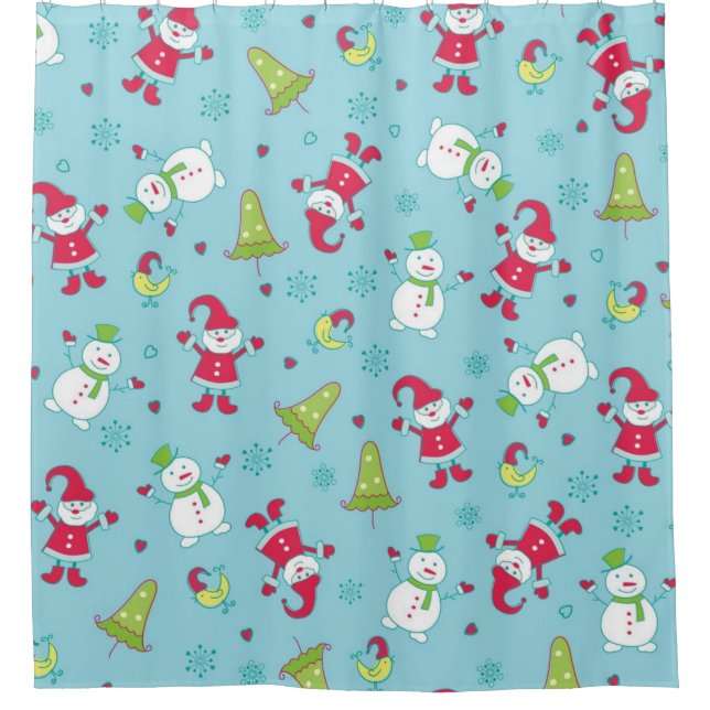 New year pattern shower curtain (Front)