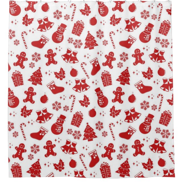 New year pattern shower curtain (Front)
