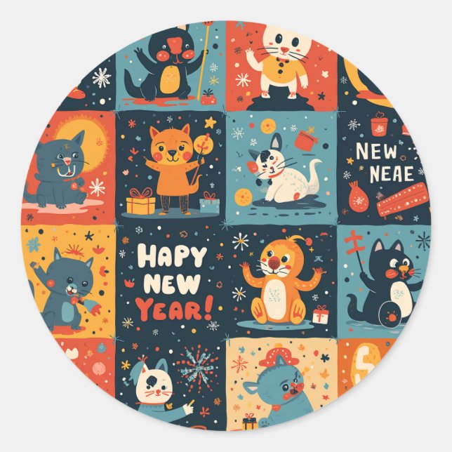 New Year pattern Sticker (Front)