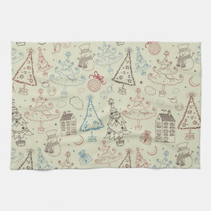 New year pattern tea towel