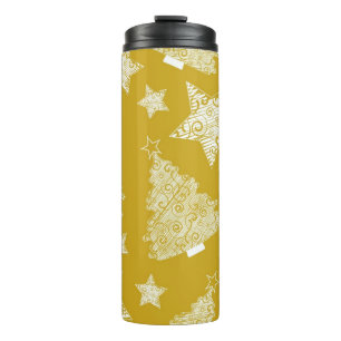 New year pattern thermal tumbler