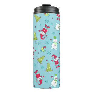 New year pattern thermal tumbler