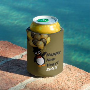 New Year Penguin Can Cooler