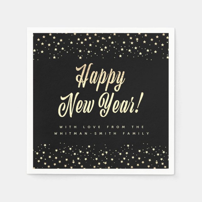 New Year Personalised Celebration Napkin (Front)